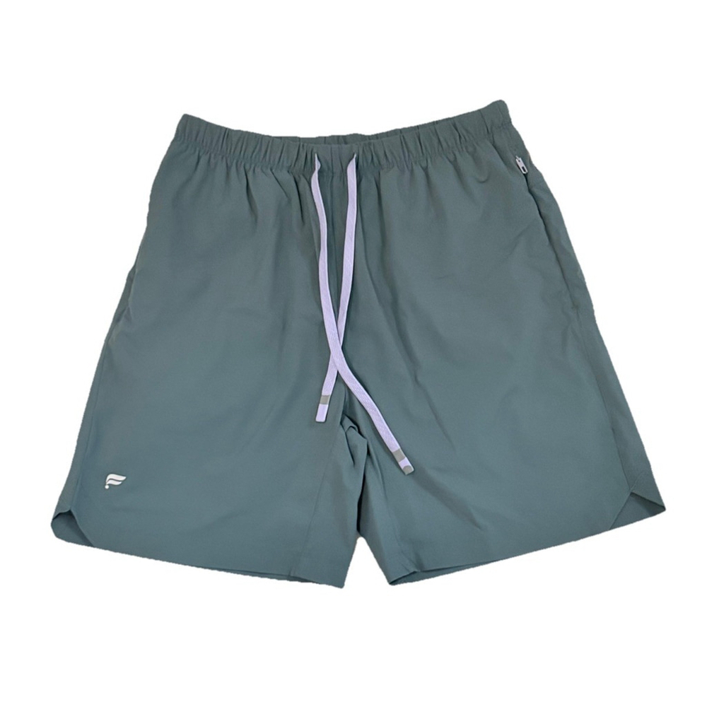 FABLETICS THE ONE MEN’S SHORT LINED 7” GRAY/LILAC SZ MEDIUM